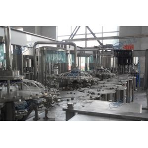 Monoblock Liquid Filling Machine , 5 In 1 Plastic Bottle Pulp Juice Filler