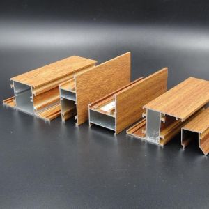Libya & Algeria Wood Grain Aluminium Profile For Door And Window