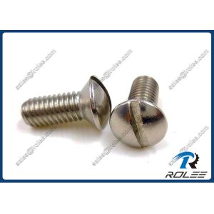 China 18-8 / 304 / A2 Stainless Steel Slotted Oval Head Machine Screws on sale