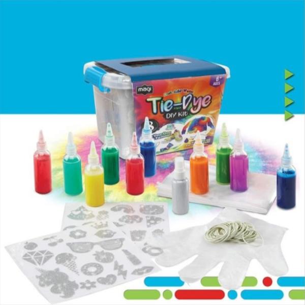 Tie Dye Kits 8 Colors All-in-1 DIY Set with 16 Bag Pigments Rubber Bands Gloves