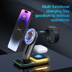 ABS PC Wireless Phone Holder 4 In 1 Magnetic Wireless Charger For Phone