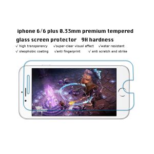 iPhone 6/6 plus tempered glass screen protector 0.33 mm 9H hardness high