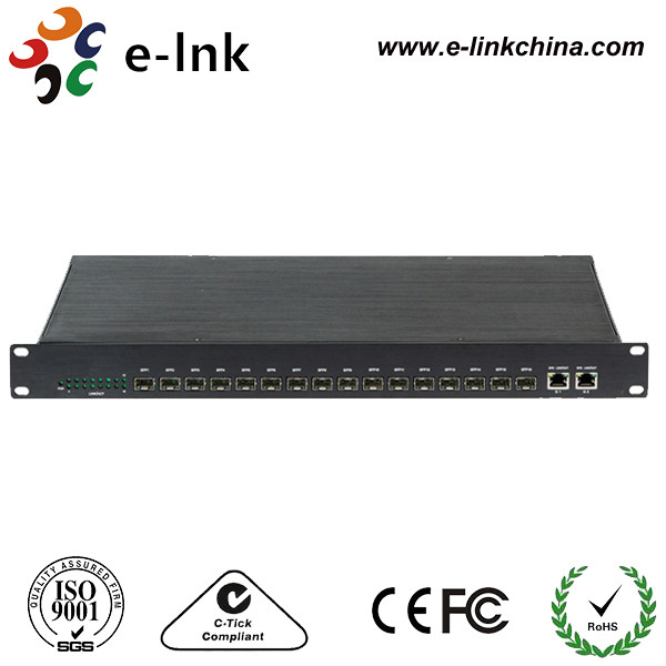 Quality Unmanaged 16 SFP + 2 Rj45 Port Fiber Optic Switch 1M Bits Frame Buffer Memory wholesale
