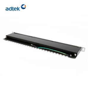 Black Copper Patch Panel 24 Port Cat6 UTP RJ45 CE FCC RoHS Certificate