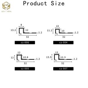 Ceramic Tile Aluminium Edge Trim Profiles Extrusion Sections For Floor And Wall