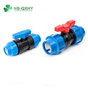 Cheap PP Compression Fittings Plastic PP Union Coupling 90 Degree Tee for Irrigation System for sale