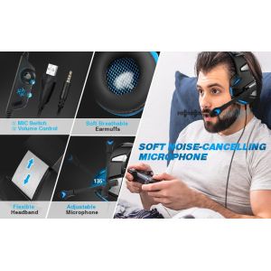 117dB 32ohm Hunterspider V3 LED Light Gaming Headset With Mic