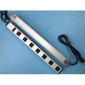 UL Certificated 7 US Outlet Power Bar With Switch Aluminium Alloy Shell