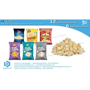 Vertical form fill seal packaging machine for popcorn with 10 heads weigher
