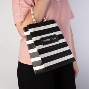 Gravure Printing Handmade Custom Printed Kraft Paper Bags With Handles for Thank