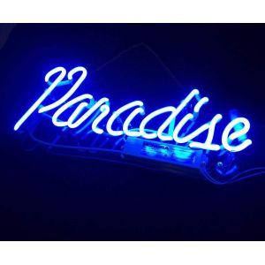 China Neon Signs Blue Paradise Beer Bar Bedroom Neon Light Handmade Glass Neon Lights Sign for Bedroom Office Hotel Pub Cafe R on sale
