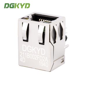 RJ45 network port socket with built-in 100Mbps integrated transformer and light