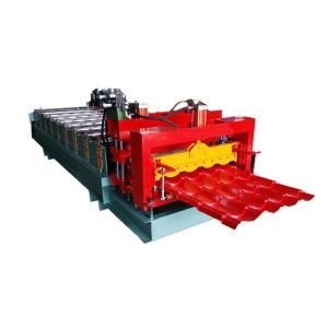 Colorful Steel Profile Roll Forming Machine , Glazed Tile Machine For House