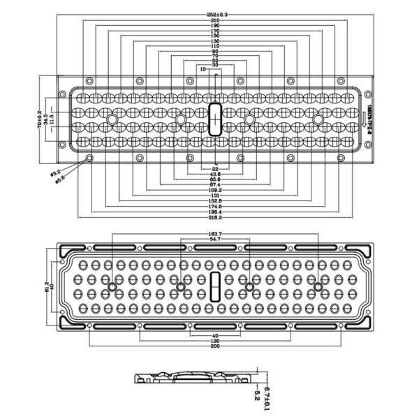200W SMD3030 136x78 Degree Array PC Lens For Street Light