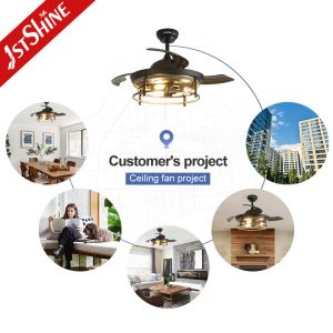 Home Office 3000K Color Temperature Ceiling Fan with Hidden Blades 42 Inches