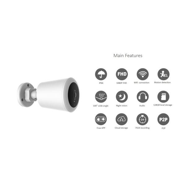 Smart Wireless 1080P Outdoor Bullet Camera(E97VR72)