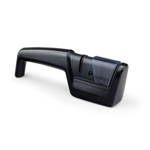 2 Stage Black Manual Knife Sharpener Fine And Coarse ABS Handle For Gifts