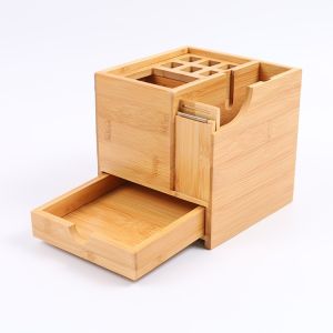 100% Natural Bamboo Wood Office Desk Storage with 1 Drawer Modern Style and
