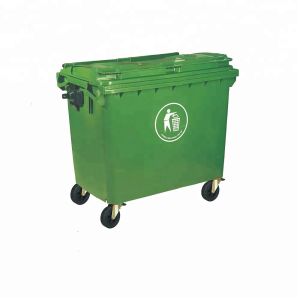 Large 660 litre with lid plastic garbage bins