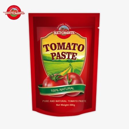 The 500g Stand-Up Sachet Of Tomato Paste Provides Convenient Packaging And