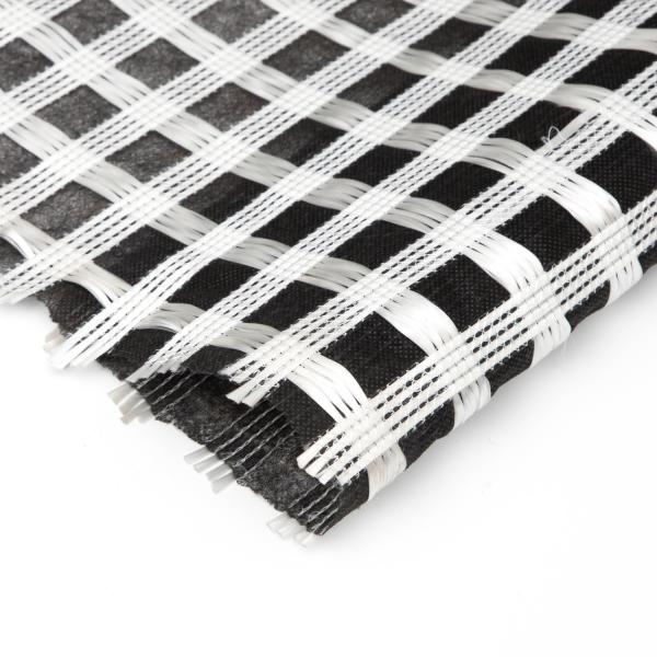 Composite Biaxial Fiberglass Geogrid With Nonwoven Geotextile For Soil