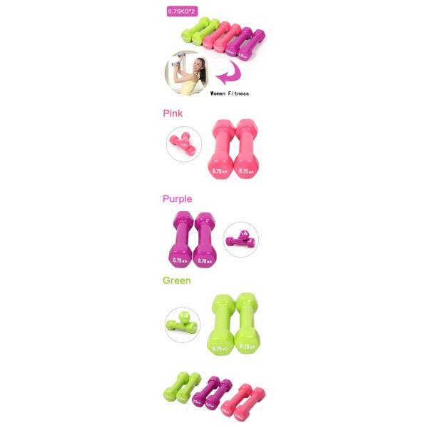 RoHS Approval 1KG 2KG 3KG Fitness Dumbbell Rubber Hex Dumbbell Set