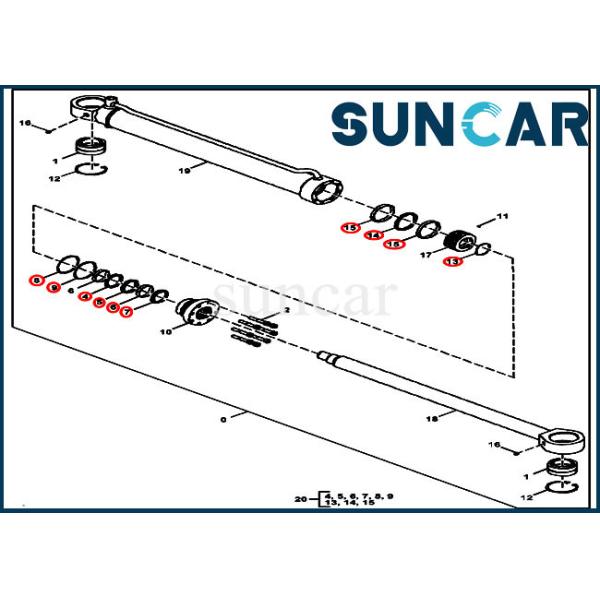 AT383285 Excavator Hydraulic Thumb Kit Cylinder Service Kit For 300GLC 240DLC