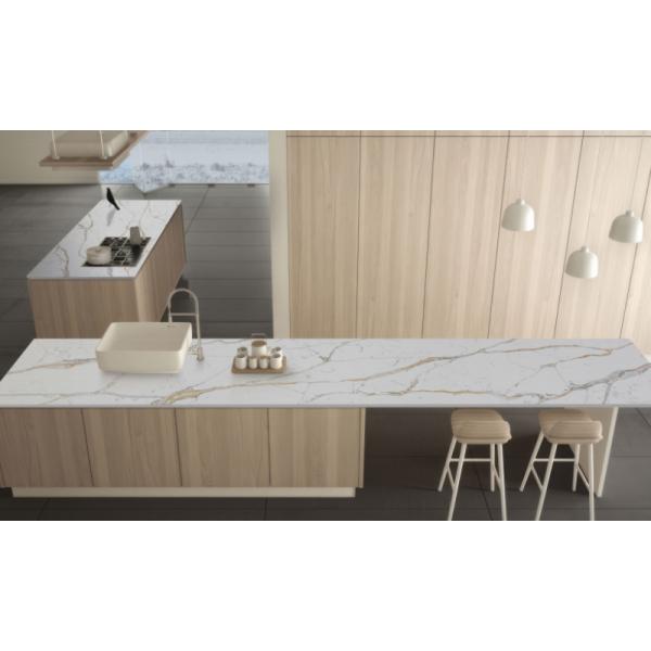 Natural Style Quartz Calacatta Gold Countertops 20mm 30mm Quartz Kitchen Top