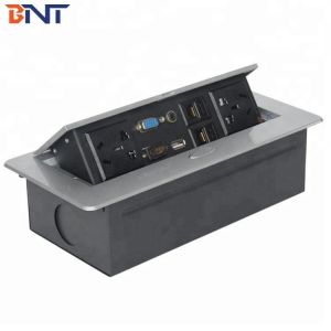 Multimedia conference desktop recessed mounted power socket with usb