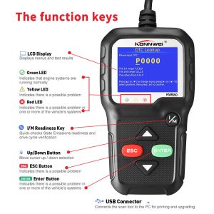 Universal Auto Diagnostic Tool , Konnwei Auto Code Scanner STM32F103C8T6 Chip