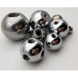China Zinc Plating Solid Steel Ball With Drilled Hole 201 304 440 17MM 17.4MM on sale