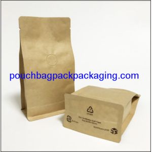 Block bottom stand up pouch, coffee bag, 95x55x185mm, 150 microns