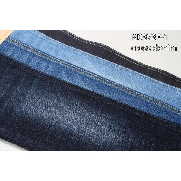 Quality 11.5 oz crosshatch slub denim fabric cotton polyester stretch jeans fabric FOR MAN wholesale