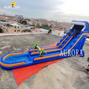 Blue Inflatable Slip And Slide For Outdoor Playground With Pool