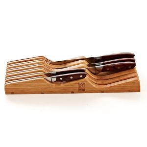 Multifunctional Bamboo Knife Block Set Kitchen Knife Holder Drawer Non -