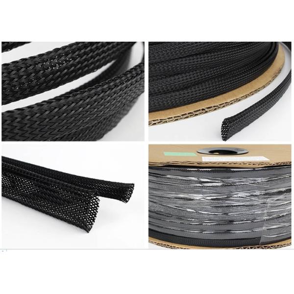 Flame Resistant Cable Management Braided Sleeving , Car Braided Wire Sleeve