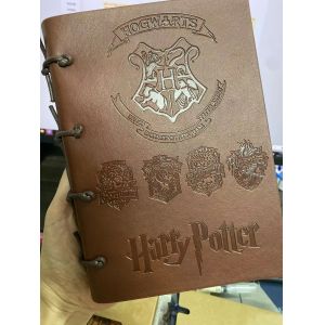 Thickened Imitation Leather Threading Handbook Kraft Paper Notebooks With Inside