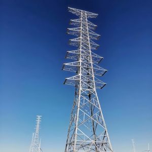 33KV To 110KV Power Transmission Tower Angle Iron Tower 30-180 km/h Wind Speed