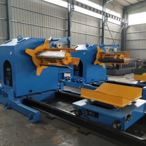 Metal Steel PPGI Electric Hydraulic Decoiler Machine With Loading Cart