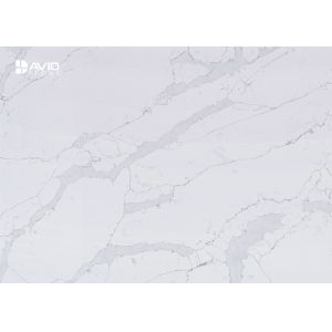 Calacatta Quartz Stone No Radiation , White Quartz Slabs Ideal for Countertops