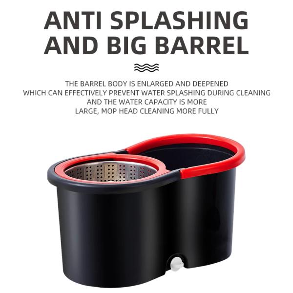 Heavy Duty 360 Spin Magic Mop with Press Detergent Bottle and Microfiber Cloth Cover Type