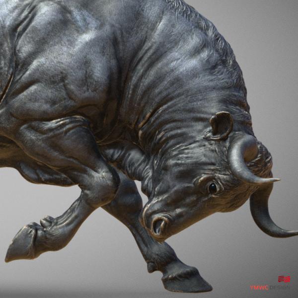 Europe Regional Feature Life-size Outdoor Bronze Bull Sculpture Animal Statue