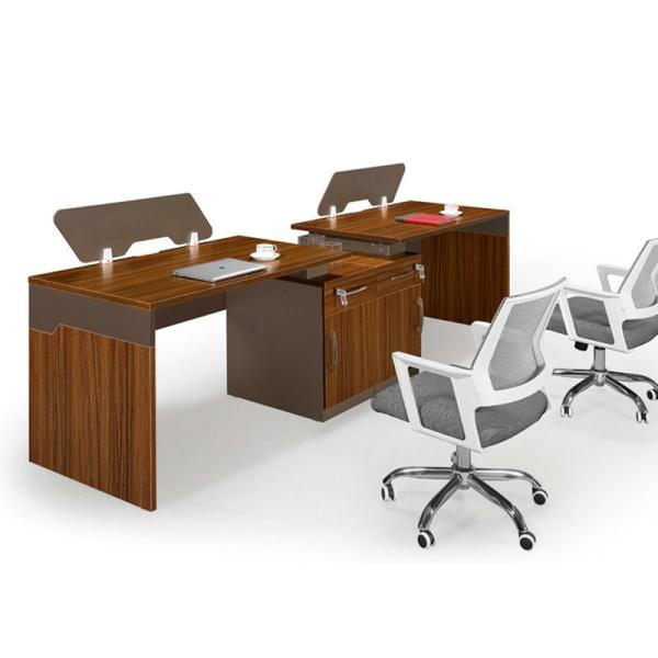 Quality Knock Down Packed Office Workstation Desk For 2 Person / MFC Modern Office Furniture wholesale