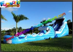 China 0.55mm PVC Tarpaulin Blue Commercial Grade Inflatable Water Slide for Adult on sale