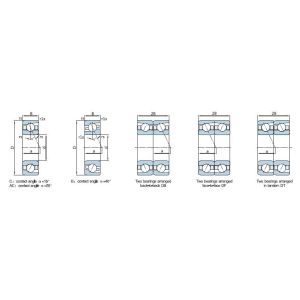 Steel Retainer TN AC 71800 Angular Contact Ball Bearings