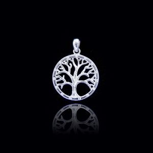 Cheap Peace Symbol 925 Cubic Zirconia Round Pendant With Sample Tree Design for sale