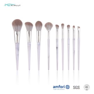 China 9pcs Aluminium Ferrule Marble Makeup Brush Set on sale