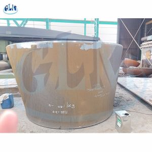 China SA516 Gr70 Bottom ID 3300MM Conical Tank Heads Thickness 74mm on sale