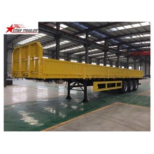 30-60 Tons Front Load Trailer Drop Side Wall And Checked Steel Floor