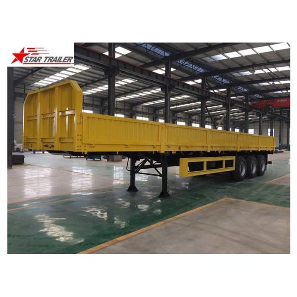 Quality 30-60 Tons Front Load Trailer Drop Side Wall And Checked Steel Floor wholesale